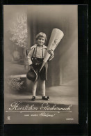 Foto-AK GL Co Nr. 6690 /4: Kind Mit Pagenschnitt Und Schultüte, Erster Schulgang  - Fotografie