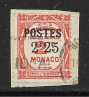 ● MONACO 1885 ֍ Segnatasse Soprastampato ● N.° 152 Usato Su Frammento ● Cat. 25,00 € ️● Lotto N. 275 B ● - Gebraucht
