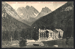 Cartolina Schluderbach /Ampezzotal, Hotel Sigmundsbrunn Mit Den Cadinispitzen  - Autres & Non Classés