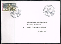 RAD-L16 - FRANCE Cachet Comm. Illustré Sur Lettre LA TSF DES ANNEES FOLLES Musée Postal Riquewihr 1987 - Commemorative Postmarks