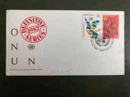 LETTRE ONU TP UNITED NATIONS 17c + 3c OBL. JAN 22 1982 FDC - UNO