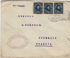 CHILE 1912 LETTER SENT FROM ANTOFAGASTA TO BORDEAUX - Chile