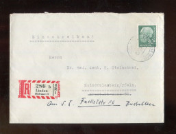 "BUNDESREPUBLIK DEUTSCHLAND" 1957, Mi. 263 EF Auf Reco-Brief Ex Lindau (Bodensee) (A2153) - Lettres & Documents