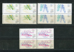 "BERLIN" 1984, Mi. 716-718 "Olympiade" 4er-Blocks ** (A2155) - Ongebruikt