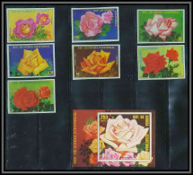 Guinée équatoriale Guinea 063 Mi N°1573/79 B + Bloc 316 Roses Fleurs Fleur Flowers Non Dentelé Imperf MNH ** - Rosen
