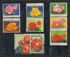 Guinée équatoriale Guinea 062 Mi N°1573/79 A + Bloc 315 Roses Fleurs Fleur Flowers Non Dentelé Imperf MNH ** - Rosen