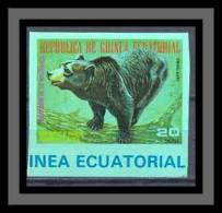 Guinée équatoriale Guinea 052 N°1244 Faune (Animals & Fauna) OURS (bear) BRUN Non Dentelé Imperf MNH ** - Bären