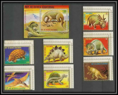 Guinée équatoriale Guinea 041 Préhistoire Prehistorics Dinosaure Dinosaurs N°1352/58 + Bloc 304 Série Complète MNH ** - Prehistorisch