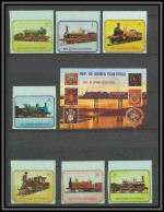 Guinée équatoriale Guinea 031A N°1361/67 B + Bloc 307 Train Trains Locomotive Non Dentelé Imperf MNH ** - Eisenbahnen