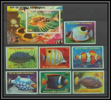 Guinée équatoriale Guinea 029 Mi 1469/75 B + Bloc 313 Non Dentelé Imperf Poissons (Fish Poisson Fishes) MNH ** - Vissen