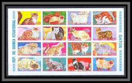 Guinée équatoriale Guinea 021 Chat Chats Cat Cats Non Dentelé Imperf N°698/703 Bloc MNH ** - Gatti