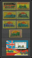 Guinée équatoriale Guinea 006e N°147/153B + Bloc Non Dentelé Imperf Chemain De Fer (Japon Japan) Trains MNH ** - Treinen