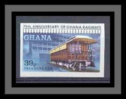 Ghana N° 638 Train Trains / CHEMIN DE FER PAY ET BANK CAR Non Dentelé Imperf ** MNH - Trains