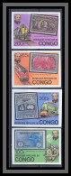 Congo 471 Non Dentelé Imperf N°544/547 Rowland Hill Train Trains MNH ** - Timbres Sur Timbres