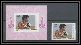 Congo 456D Non Dentelé Imperf PA N°255 Jeux Olympiques Olympic Games Moscou 80 BOXE MNH ** - Boxing