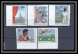 Congo 458 Non Dentelé Imperf PA N°254/258 Jeux Olympiques Olympic Games Moscou 80 Cote 75 Euros MNH ** - Ungebraucht