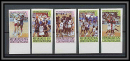 Centrafricaine 049-Non Dentelé Imperf N°404/408 Basket Jeux Olympiques Olympic Games Moscou 80 MNH ** - Basketbal