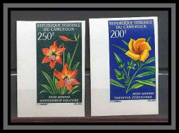 Cameroun 339 Non Dentelé Imperf ** Mnh PA N° 99 / 100 Fleurs (fleur Flowers) Thevetia / Hippeastrum Equestre - Andere & Zonder Classificatie