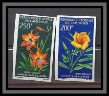 Cameroun 337 Non Dentelé Imperf ** Mnh PA N° 99 / 100 Fleurs (fleur Flowers) Thevetia / Hippeastrum Equestre - Autres & Non Classés