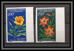 Cameroun 338 Non Dentelé Imperf ** Mnh PA N° 99 / 100 Fleurs (fleur Flowers) Thevetia / Hippeastrum Equestre - Orchids