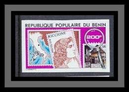 10/ - Bénin N° 433 Non Dentelé Imperf Timbre Sur Timbre (Stamps On Stamps) Riccione Tableau (tableaux Painting) - Benin - Dahomey (1960-...)