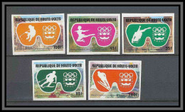 Haute-Volta 030 Non Dentelé Imperf ** Mnh N° 370/72 + PA N° 199/200 Jeux Olympiques HOCKEY INNSBRUCK 1976 - Hiver 1976: Innsbruck