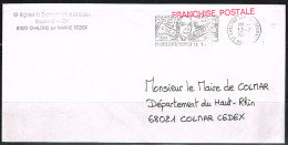 RAD-L21 - FRANCE Flamme Illustrée Pierre DAC Sur Lettre En Franchise Postale Du 10e Régiment De Soutien Chalons S/Marne - Oblitérations Mécaniques (flammes)