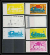 Guinée équatoriale Guinea 304 N°150 Train Trains Japon Japan Essai Proof Non Dentelé Imperf Orate MNH ** - Eisenbahnen