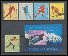 Guinée équatoriale Guinea 116 N°1308/12 + Bloc 290 Jeux Olympiques Olympic Games Lake Placid 1980 MNH ** - Inverno1980: Lake Placid