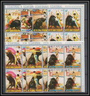 Guinée équatoriale Guinea 095A N°579/85 B Bloc 4 Corrida Goya Bull Tableau Painting Non Dentelé Imperf MNH ** - Equatoriaal Guinea