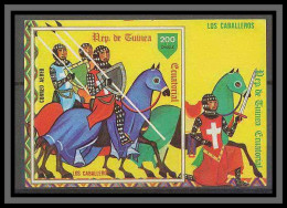 Guinée équatoriale Guinea 087A Bloc 294 Chevalier Knights Ritter Non Dentelé Imperf MNH ** - Cavalli