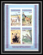 Tanzanie (Tanzania) 049 N°285/88 Faune (Animals & Fauna) Non Dentelé Imperf Girafe Girafa Guepard Rhinoceros MNH ** - Rhinoceros