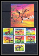 Tanzanie (Tanzania) 020 N°1435/1441 Cheval (chevaux Horse Horses) Série Complète + Bloc 220 MNH ** - Horses