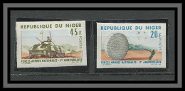 Niger 059 Non Dentelé Imperf N°181/183 Armée Militaria Army CHAR TANK MNH ** - Niger (1960-...)