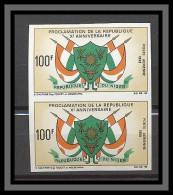 Niger 044a N°99 Paire Non Dentelé Imperf Anniversaire De La République MNH ** - Postzegels