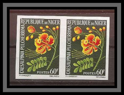 Niger 002c N°143 Paire Non Dentelé Imperf Fleurs Petit Flambloyant Orgueuil De Chine (china) MNH ** - Autres & Non Classés