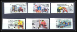 Mauritanie 035 N°439/444 Non Dentelé Imperf Jeux Olympiques Olympic Games Lake Placid 80 Hockey Overprint MNH ** - Inverno1980: Lake Placid