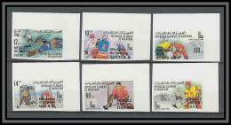 Mauritanie 036 N°439/444 Non Dentelé Imperf Jeux Olympiques Olympic Games Lake Placid 80 Hockey Overprint MNH ** - Winter 1980: Lake Placid
