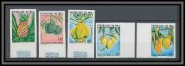 Mali 007a Non Dentelé Imperf ** Mnh N° 339 / 343 Fruits (fruits) Série Complète Ananas/citron Pineapple Lemon - Frutas