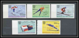Madagascar 032 Non Dentelé Imperf N°573/75 + Pa 160/161 Jeux Olympiques Olympic Games Innsbruck 76 MNH ** - Inverno1976: Innsbruck