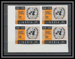 Liberia 049a N°359 Very Rar Essai (proof) Non Dentelé Imperf Human Rights Onu Uno Non Dentelé Imperf MNH ** - ONU