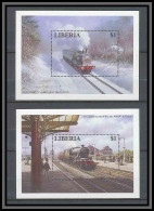 Liberia 046 Train Trains 2 Blocs WAINWRIGHT H CLASS 0-4-4T MI BL 147 ** ... MNH ** - Treni