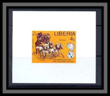 Liberia 029 Espace (space) N°713 Bloc Non Dentelé Imperf Téléphone Phone VOITURE CHEVAUX (horse) MNH ** - Africa