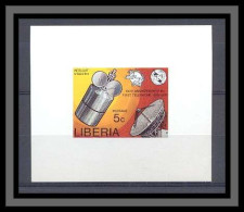 Liberia 028 Espace (space) Intelsat 4 N°714 Bloc ** Non Dentelé Imperf Téléphone Phone UPU MNH ** - Telecom