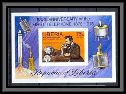 Liberia 025 Espace (space) Intelsat Bloc N°80 Alexander Graham Bell Block MNH Non Dentelé Imperf MNH ** - Afrique