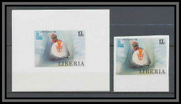 Liberia 013d Luge/bob Bloc + Non Dentelé Imperf Jeux Olympiques Olympic Games Lake Placid 80 MNH ** - Hiver