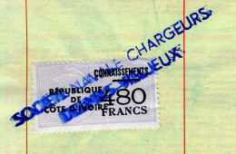 Timbre Fiscal ( Fiscaux) - Connaissements N° 3 De Côte D'Ivoire Pour Steinbach ( Haut-Rhin) - 480 Fr. Peu Courant - Ivoorkust (1960-...)