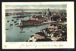 Cartolina Venezia, Panorama Dal Campanile Di S. Marco E Chiesa Del Redentore  - Venezia (Venedig)