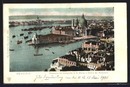 Cartolina Venezia, Panorama Dal Campanile Di S. Marco E Chiesa Del Redentore  - Venetië (Venice)