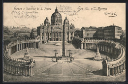 AK Roma, Basilica S. Pietro, Petersplatz Und Petersdom  - Vaticaanstad